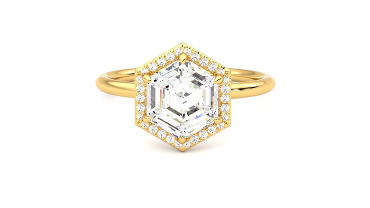 Taylor & Hart Dove Hexagonal Engagement Ring 360 degree image 29
