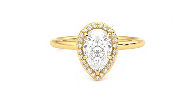 Taylor & Hart Dove Pear Engagement Ring 360 degree image 0