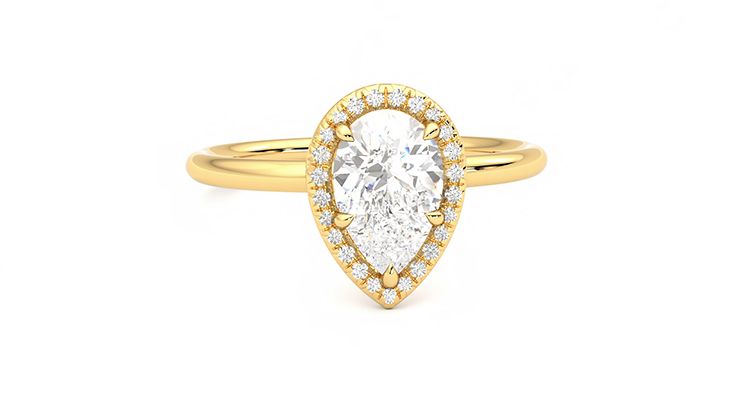 Taylor & Hart Dove Pear Engagement Ring 360 degree image 2