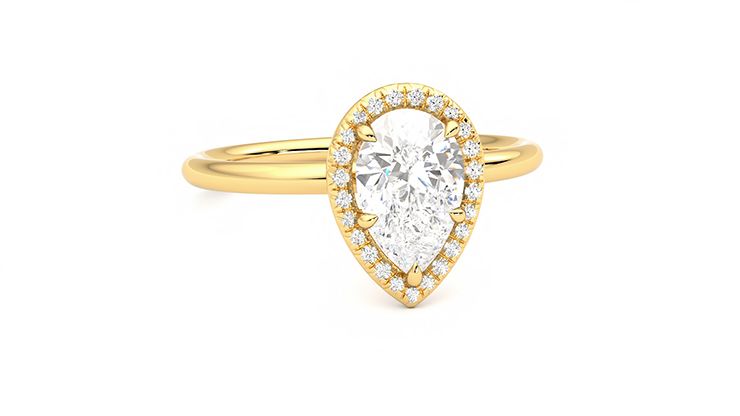 Taylor & Hart Dove Pear Engagement Ring 360 degree image 3