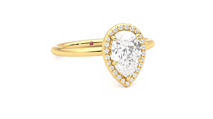 Taylor & Hart Dove Pear Engagement Ring 360 degree image 4