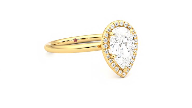 Taylor & Hart Dove Pear Engagement Ring 360 degree image 5