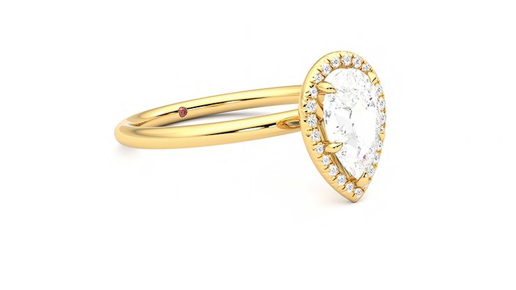 Taylor & Hart Dove Pear Engagement Ring 360 degree image 6