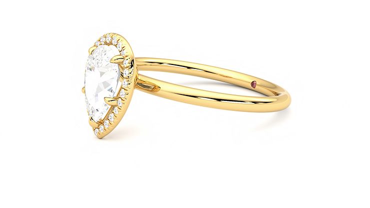 Taylor & Hart Dove Pear Engagement Ring 360 degree image 23