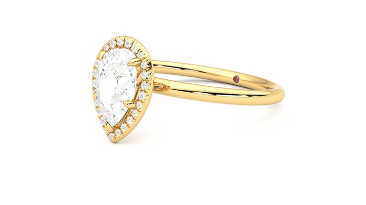Taylor & Hart Dove Pear Engagement Ring 360 degree image 24