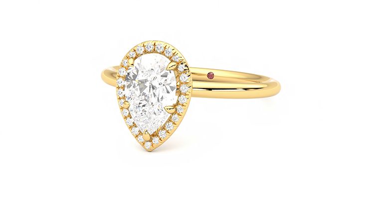 Taylor & Hart Dove Pear Engagement Ring 360 degree image 26