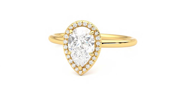 Taylor & Hart Dove Pear Engagement Ring 360 degree image 27