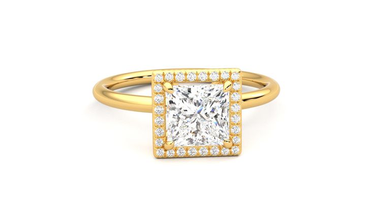 Taylor & Hart Dove Princess Engagement Ring 360 degree image 2