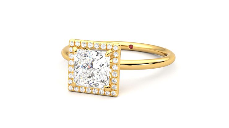 Taylor & Hart Dove Princess Engagement Ring 360 degree image 26