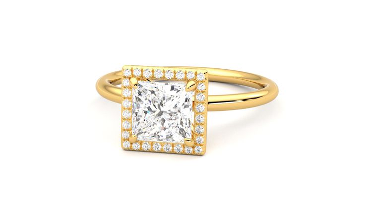 Taylor & Hart Dove Princess Engagement Ring 360 degree image 27