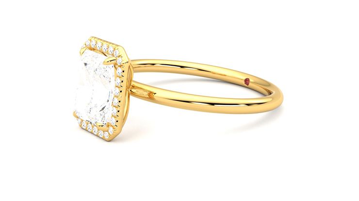 Taylor & Hart Dove Radiant Engagement Ring 360 degree image 23