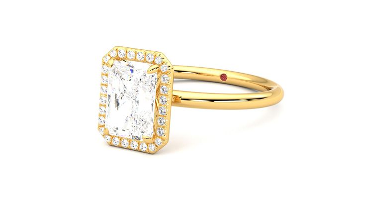 Taylor & Hart Dove Radiant Engagement Ring 360 degree image 25