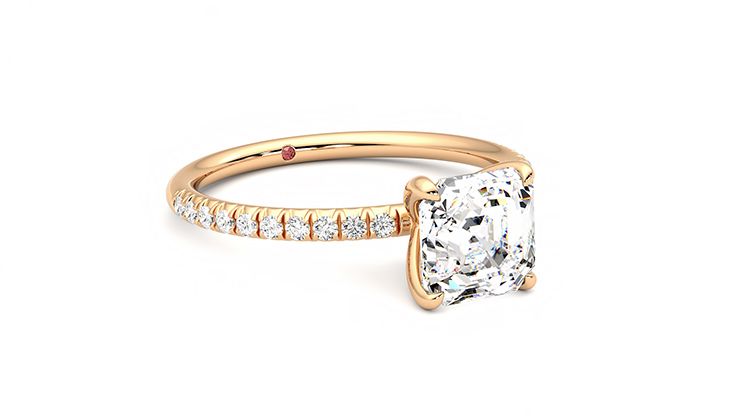 Taylor & Hart Dulcet Asscher Engagement Ring 360 degree image 5