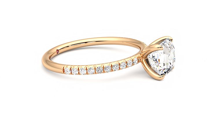 Taylor & Hart Dulcet Asscher Engagement Ring 360 degree image 8