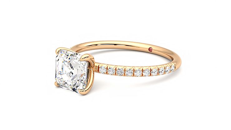 Taylor & Hart Dulcet Asscher Engagement Ring 360 degree image 24