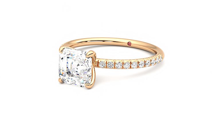 Taylor & Hart Dulcet Asscher Engagement Ring 360 degree image 25