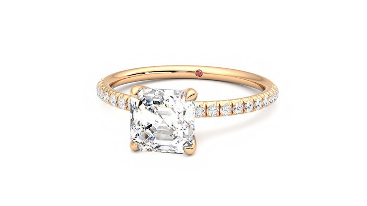 Taylor & Hart Dulcet Asscher Engagement Ring 360 degree image 27