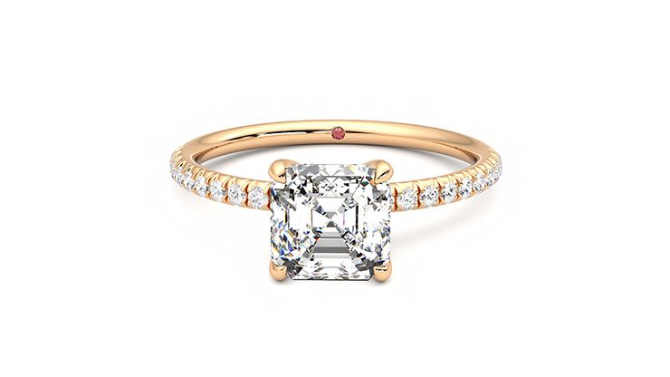 Taylor & Hart Dulcet Asscher Engagement Ring 360 degree image 29