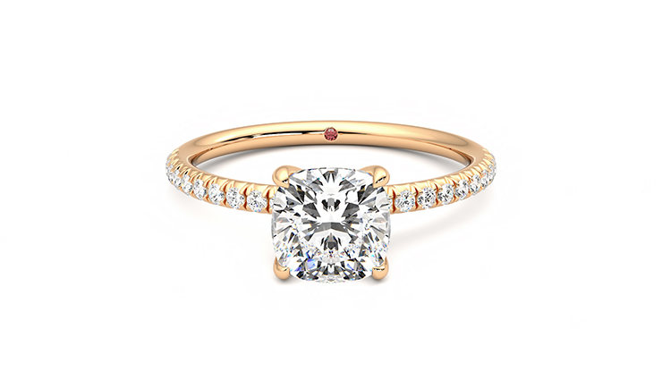 Taylor & Hart Dulcet Cushion Engagement Ring 360 degree image 0