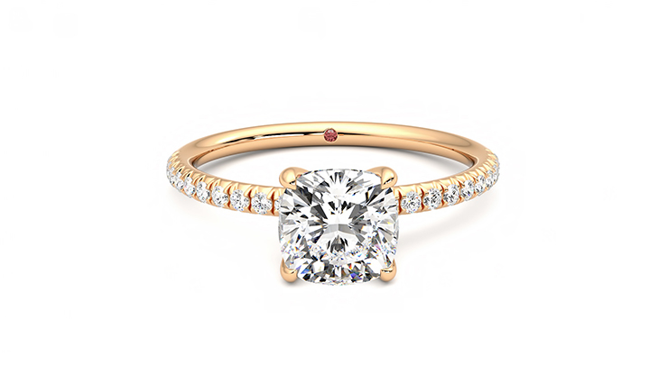 Taylor & Hart Dulcet Cushion Engagement Ring 360 degree image 1
