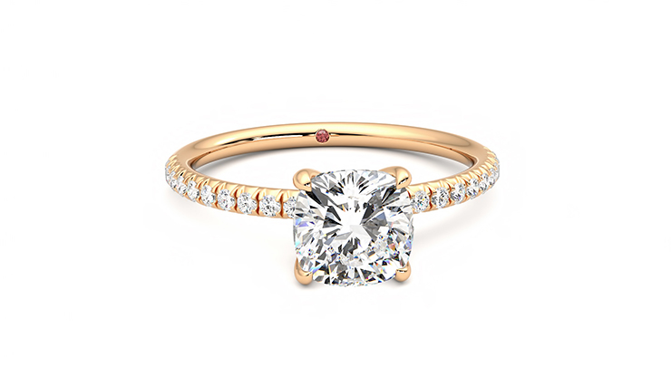 Taylor & Hart Dulcet Cushion Engagement Ring 360 degree image 2