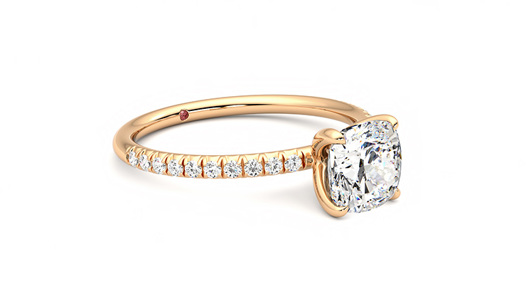 Taylor & Hart Dulcet Cushion Engagement Ring 360 degree image 6