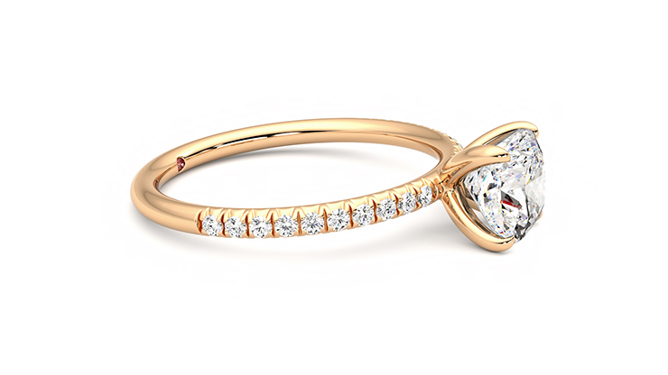 Taylor & Hart Dulcet Cushion Engagement Ring 360 degree image 8