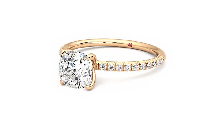 Taylor & Hart Dulcet Cushion Engagement Ring 360 degree image 25