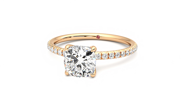 Taylor & Hart Dulcet Cushion Engagement Ring 360 degree image 27