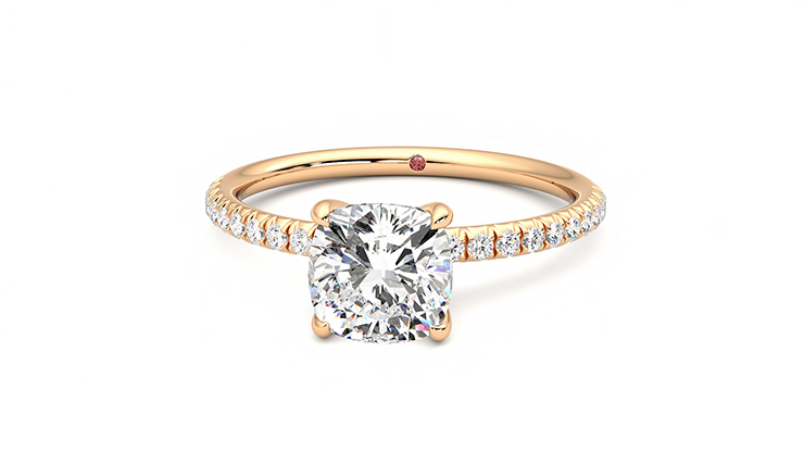 Taylor & Hart Dulcet Cushion Engagement Ring 360 degree image 28