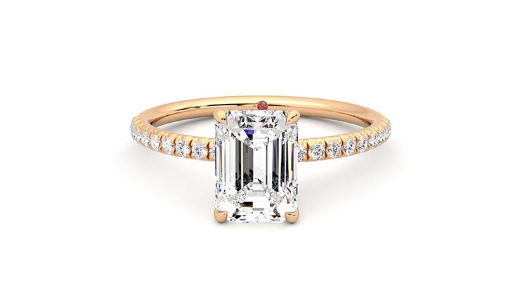 Taylor & Hart Dulcet Emerald Engagement Ring 360 degree image 0