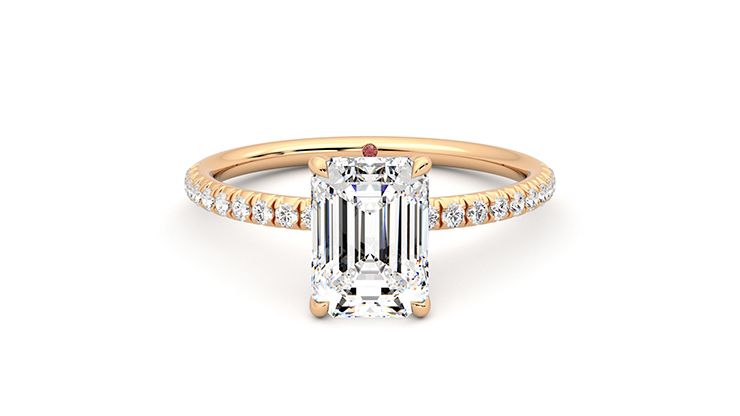 Taylor & Hart Dulcet Emerald Engagement Ring 360 degree image 1