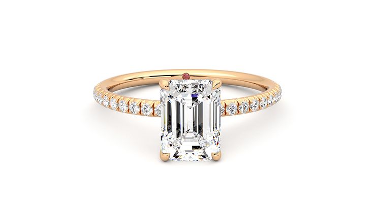 Taylor & Hart Dulcet Emerald Engagement Ring 360 degree image 2