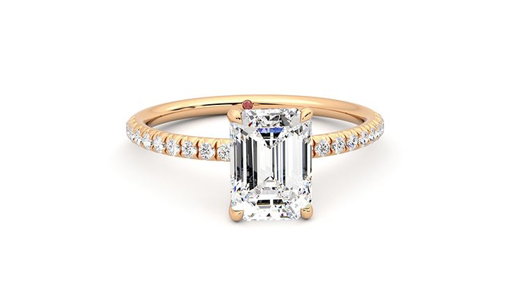 Taylor & Hart Dulcet Emerald Engagement Ring 360 degree image 3
