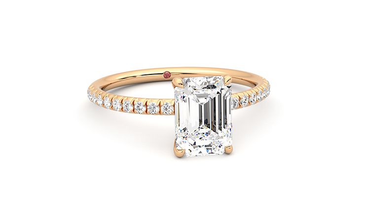 Taylor & Hart Dulcet Emerald Engagement Ring 360 degree image 4