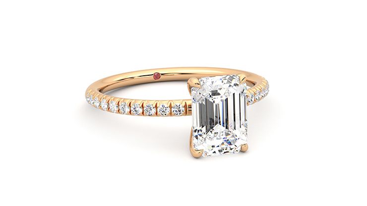 Taylor & Hart Dulcet Emerald Engagement Ring 360 degree image 5