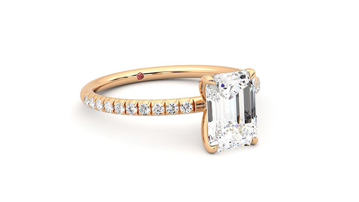 Taylor & Hart Dulcet Emerald Engagement Ring 360 degree image 6