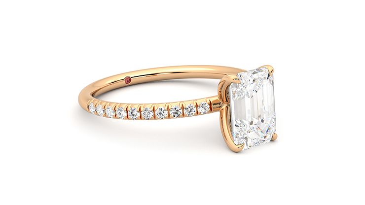 Taylor & Hart Dulcet Emerald Engagement Ring 360 degree image 7