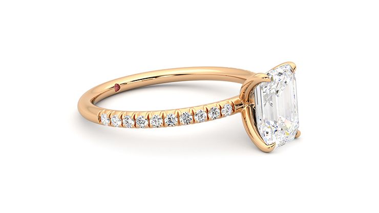 Taylor & Hart Dulcet Emerald Engagement Ring 360 degree image 8