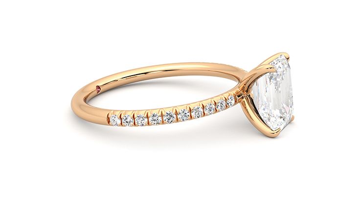 Taylor & Hart Dulcet Emerald Engagement Ring 360 degree image 9