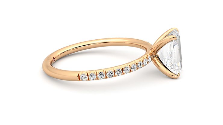 Taylor & Hart Dulcet Emerald Engagement Ring 360 degree image 10