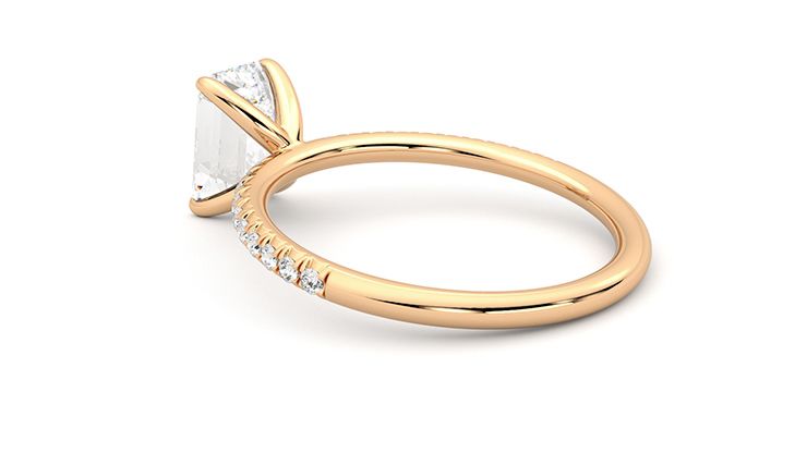 Taylor & Hart Dulcet Emerald Engagement Ring 360 degree image 19