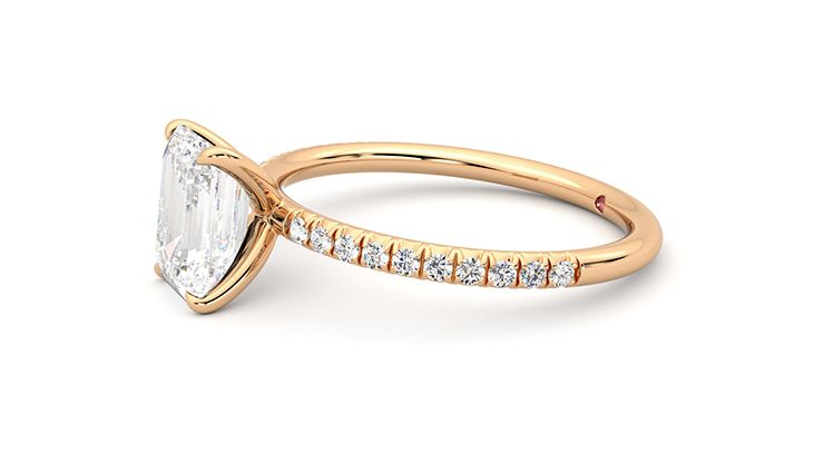 Taylor & Hart Dulcet Emerald Engagement Ring 360 degree image 23