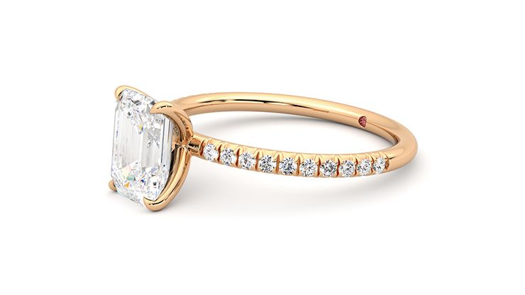 Taylor & Hart Dulcet Emerald Engagement Ring 360 degree image 24