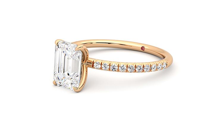 Taylor & Hart Dulcet Emerald Engagement Ring 360 degree image 25