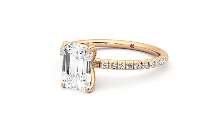 Taylor & Hart Dulcet Emerald Engagement Ring 360 degree image 26