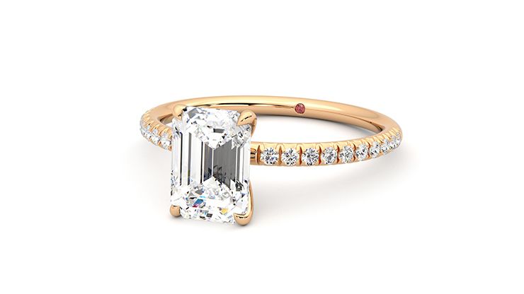 Taylor & Hart Dulcet Emerald Engagement Ring 360 degree image 27