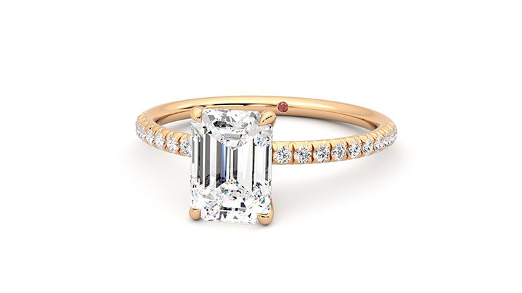 Taylor & Hart Dulcet Emerald Engagement Ring 360 degree image 28