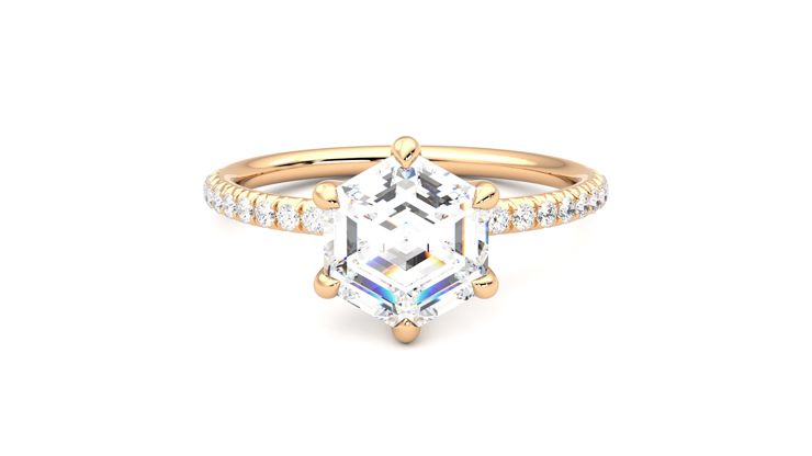 Taylor & Hart Dulcet Hexagonal Engagement Ring 360 degree image 0