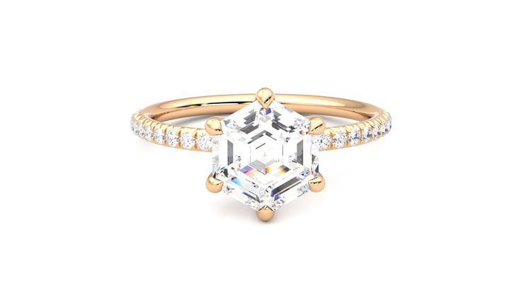 Taylor & Hart Dulcet Hexagonal Engagement Ring 360 degree image 1